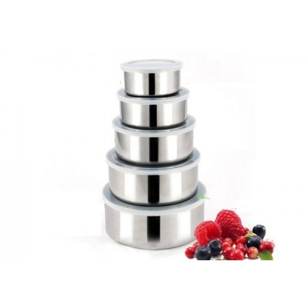 Set caserole inox cu capac 